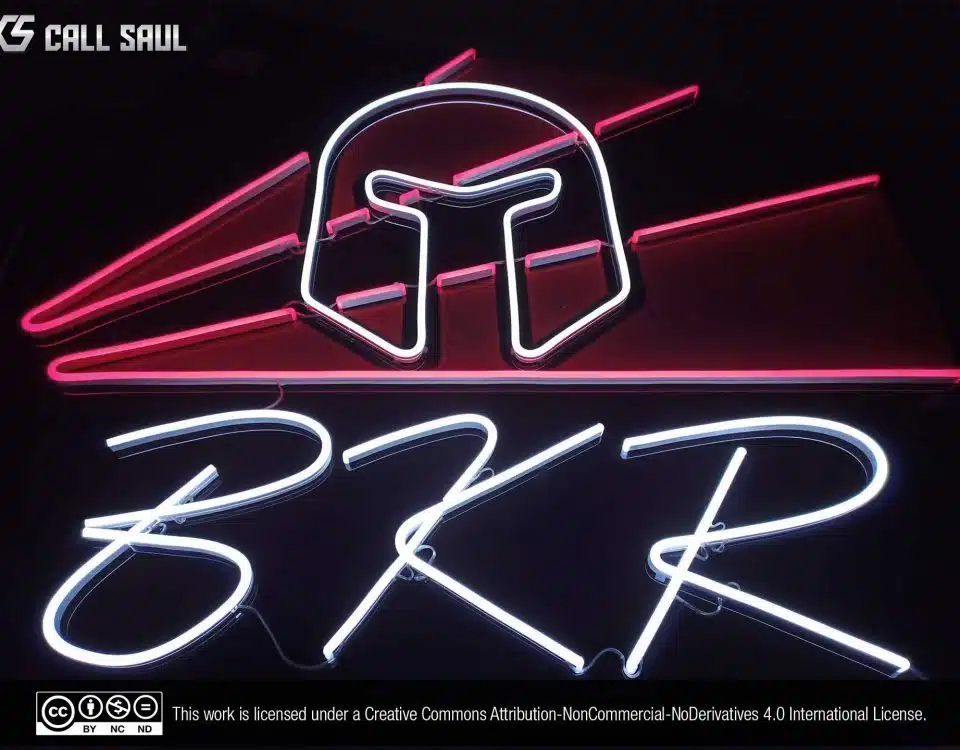 BKR Red and White LED Neon Sign