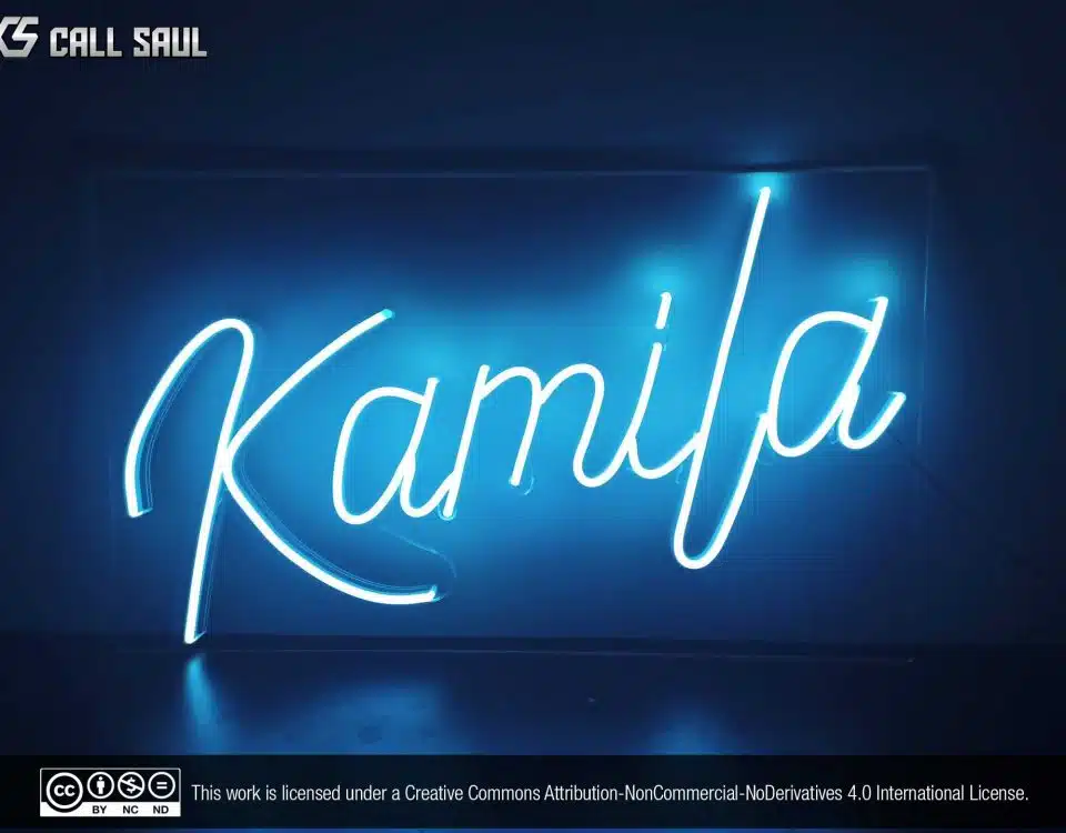 Kamila Blue LED Neon Sign