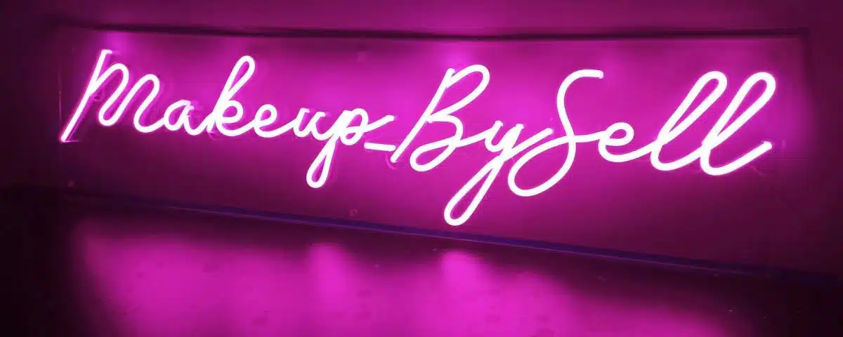 Makeup By Sell Pink LED Neon Sign