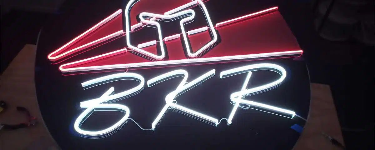 BKR White and Red LED Neon Sign