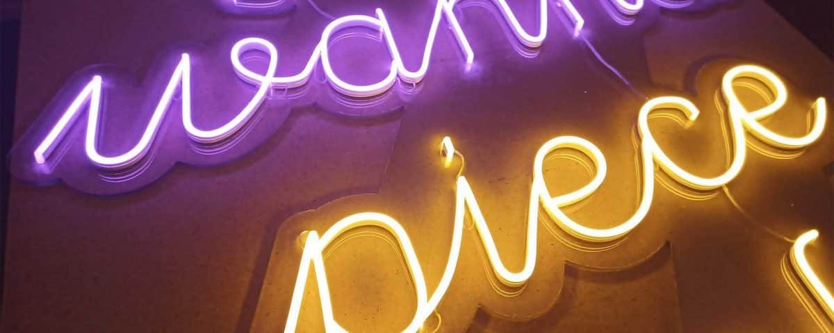 You Wanna Piece of Me Purple and Yellow Color LED Neon Sign