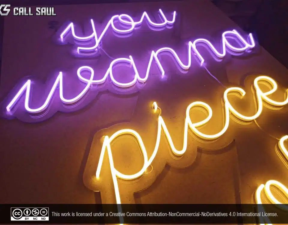You Wanna Piece of Me Purple and Yellow Color LED Neon Sign
