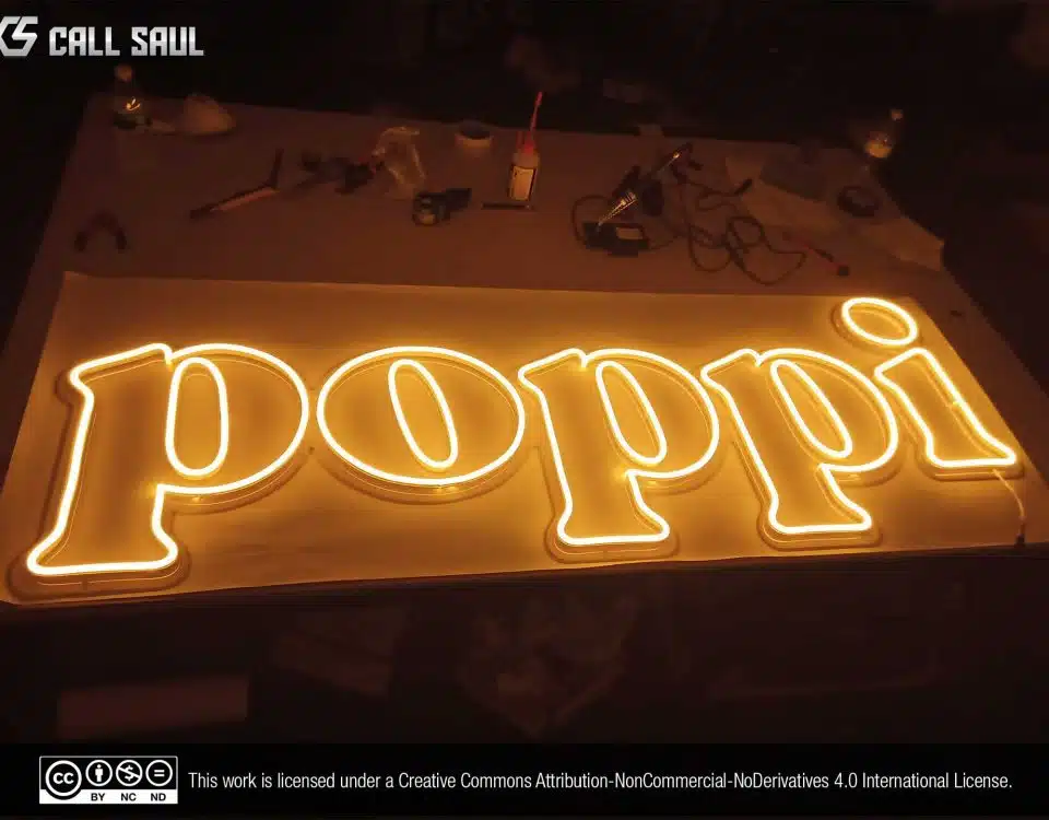 Poppi Yellow Color LED Neon Sign
