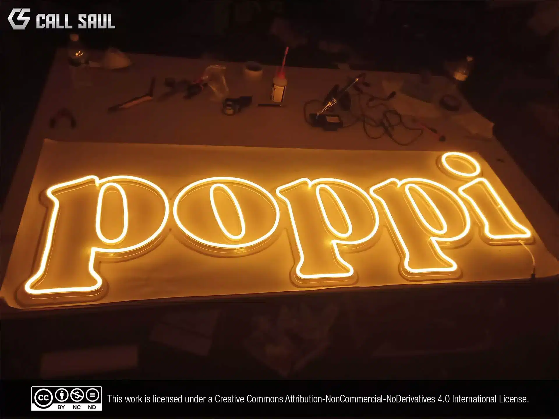 Poppi Yellow Color LED Neon Sign