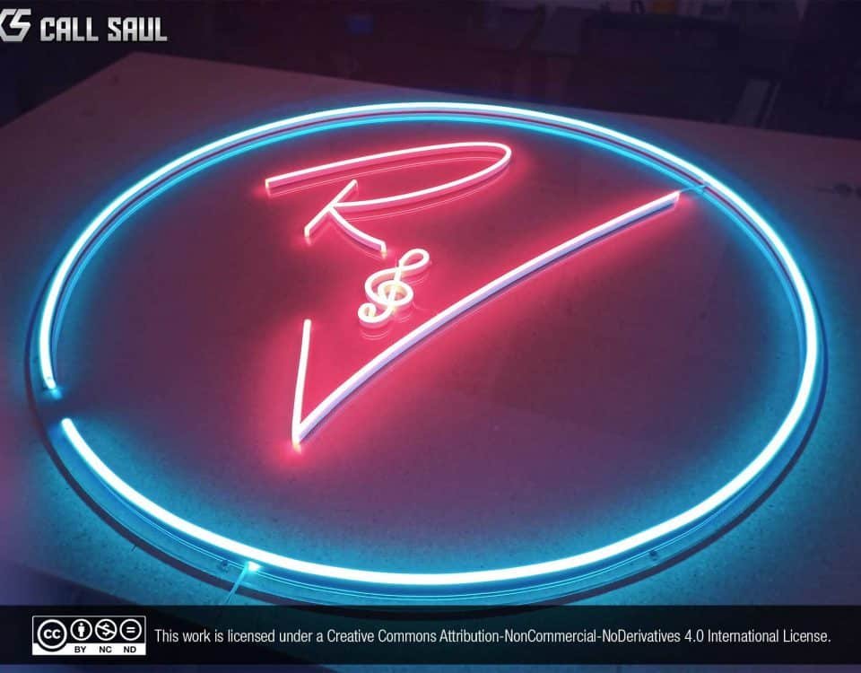 R&V Red and Blue Color LED Neon Sign