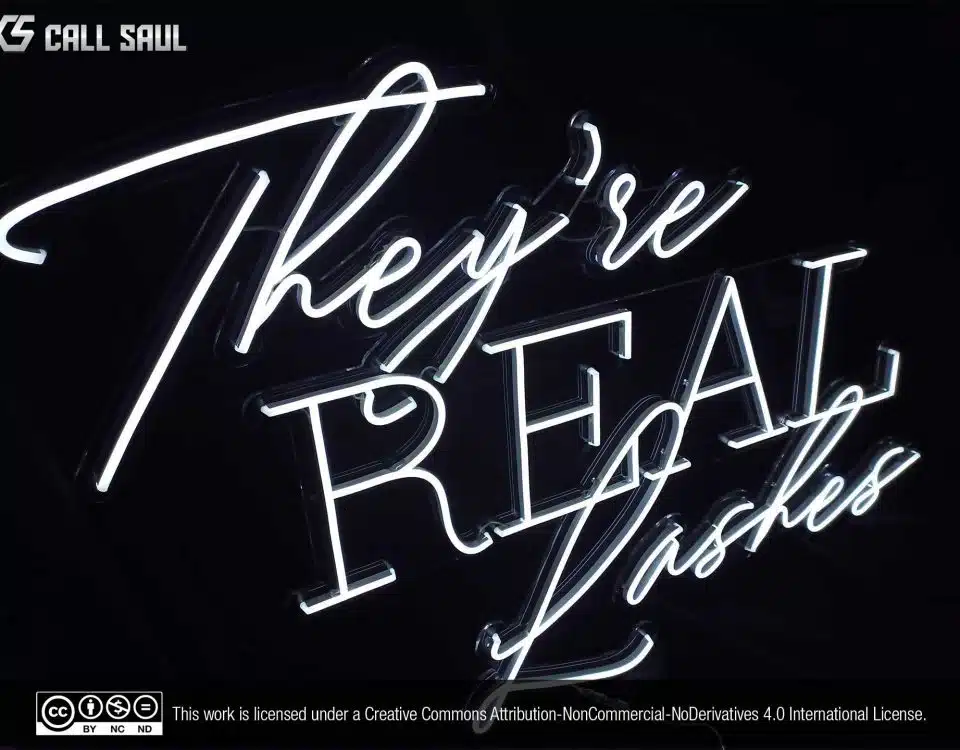 They're Real Lashes White Color LED Neon Sign