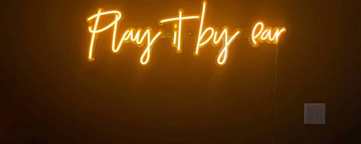 Play it by ear LED Neon Sign Golden Yellow Color