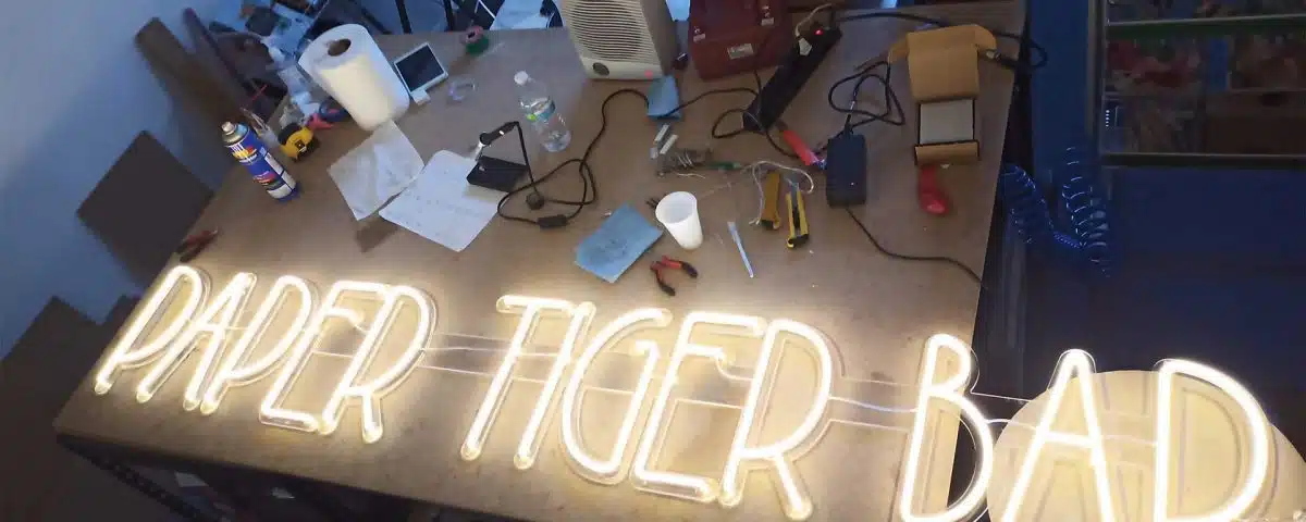 Paper Tiger Bar Warm White Color LED Neon Sign