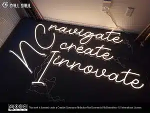 Navigate Create Innovate White Color LED Neon Sign