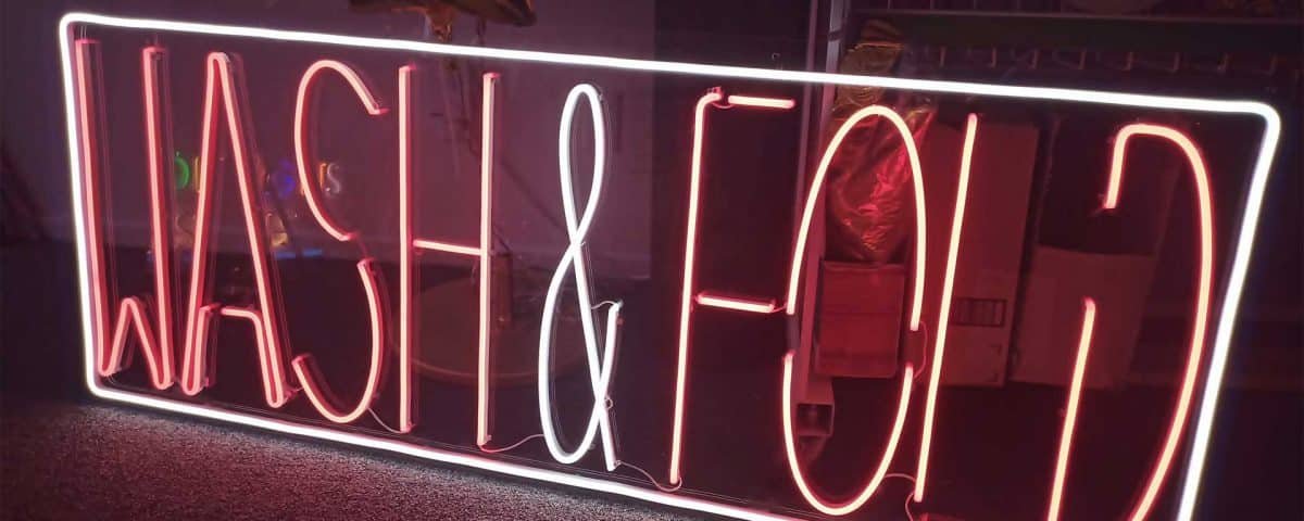 Wash & Fold Red and White Color LED Neon Sign