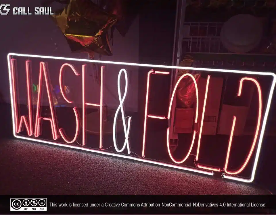 Wash & Fold Red and White Color LED Neon Sign