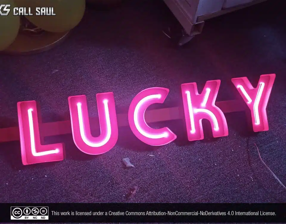 Feeling Lucky Pink Color LED Neon Sign