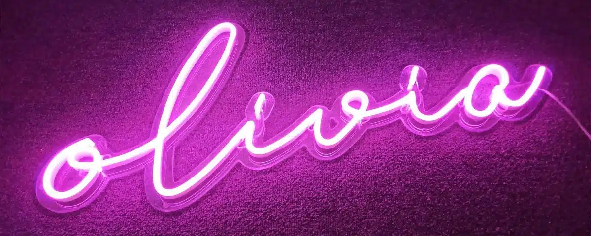 Olivia Pink Color LED Neon Sign