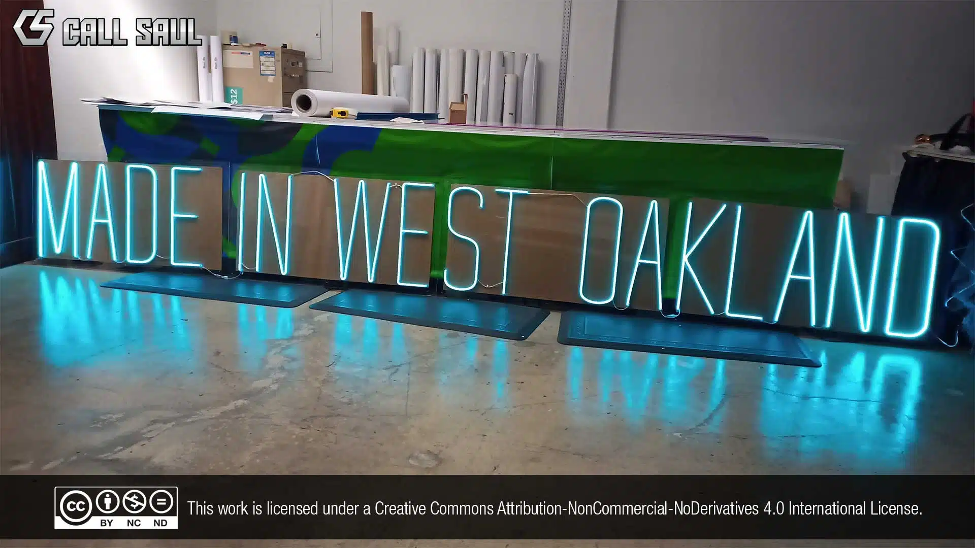 Made in West Oakland Blue Color LED Neon Sign