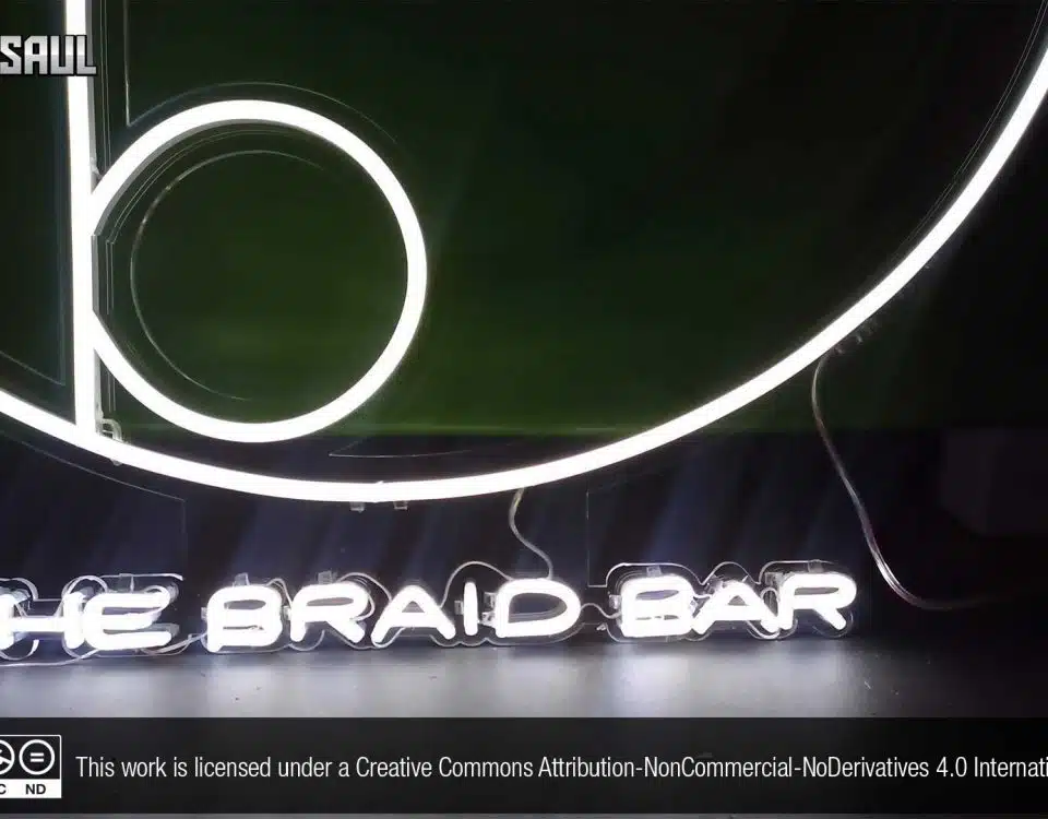 The Braid Bar White Color LED Neon Sign