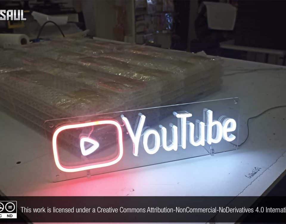 Youtube White and Red Color LED Neon Sign