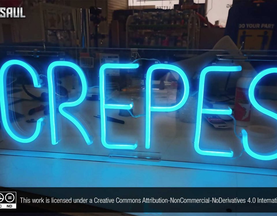 Crepes Blue Color LED Neon Sign