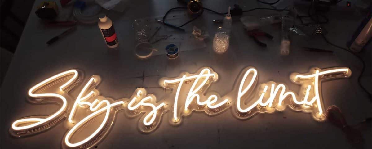 Sky is The Limit Warm White Color LED Neon Sign