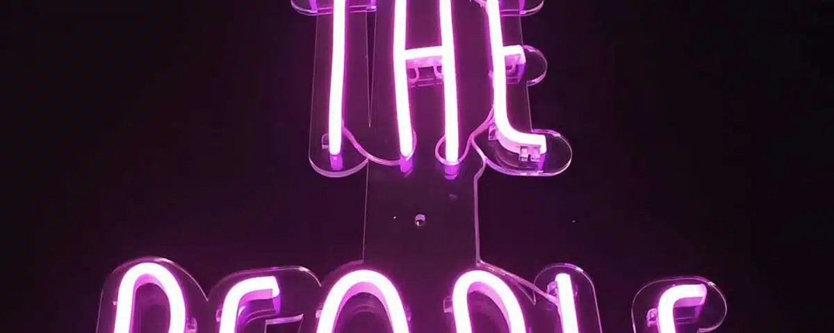 Music for the people LED Neon Sign Light Blue and Purple Colors