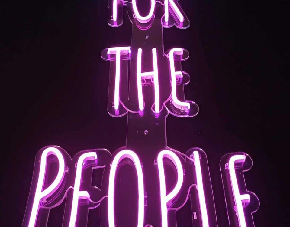 Music for the people LED Neon Sign Light Blue and Purple Colors
