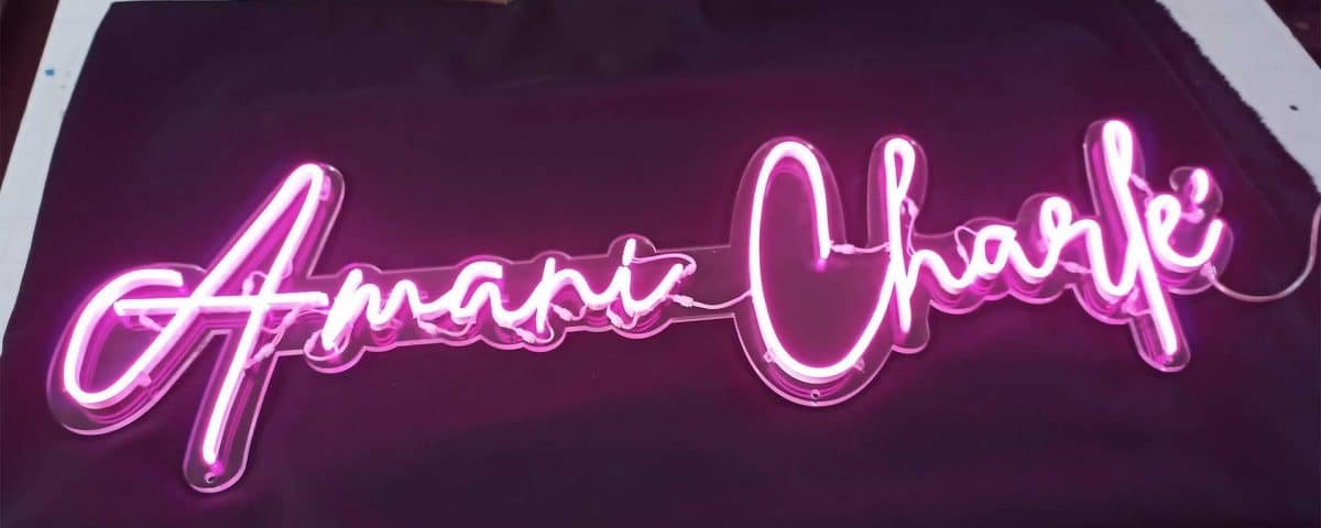 Amani Charle' Pink Color LED Neon Sign