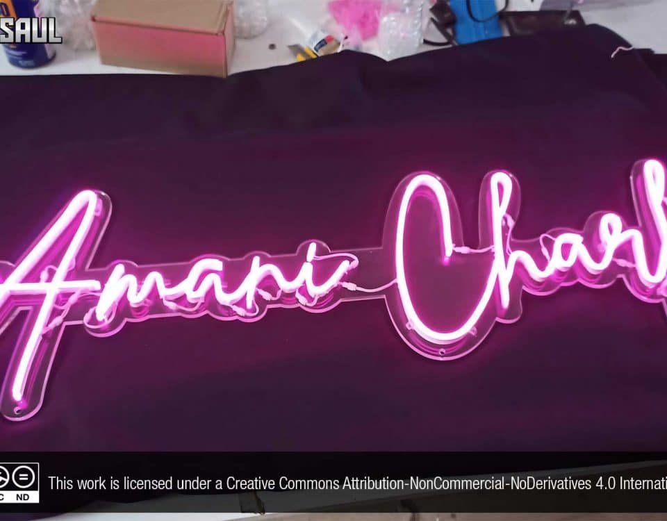 Amani Charle' Pink Color LED Neon Sign