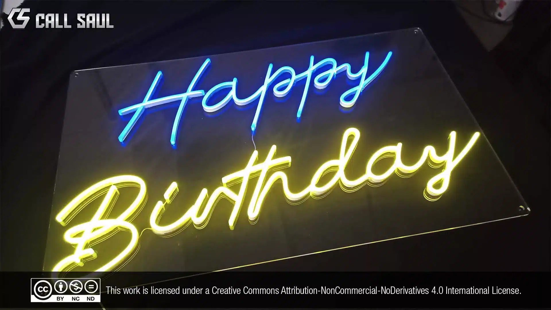 Happy Birthday Blue and Yellow Color LED Neon Sign