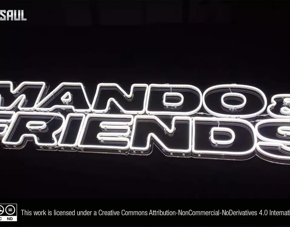 Mando & Friends White Color LED Neon Sign