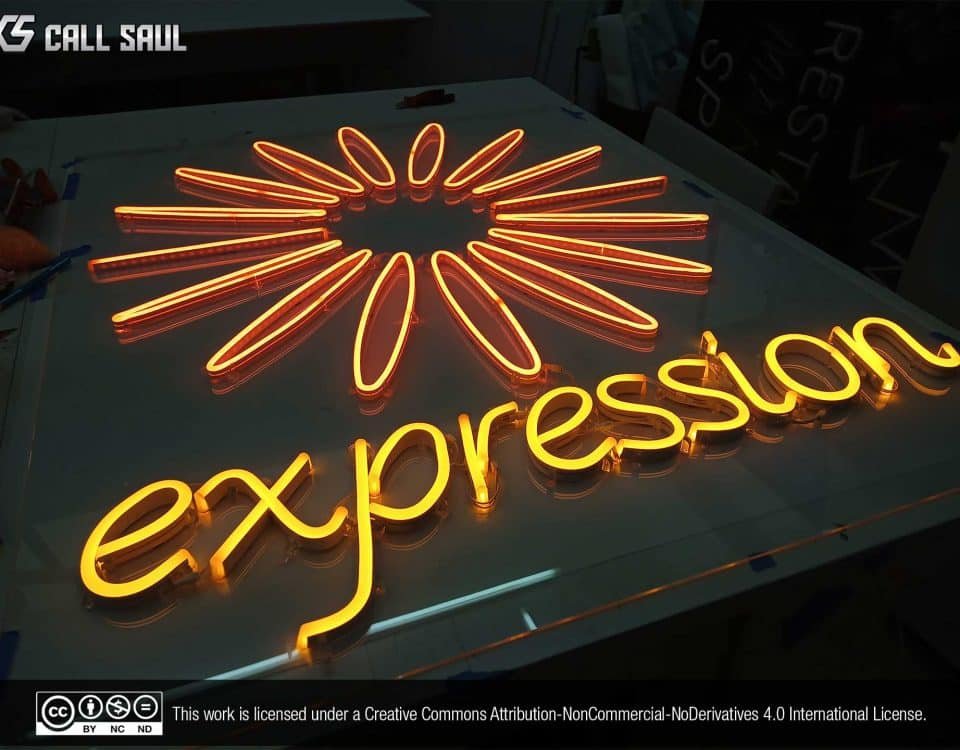 Expression Golden Yellow Color LED Neon Sign
