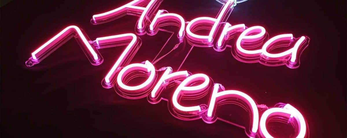 Andrea & Moreno Cool White and Pink Color LED Neon Sign