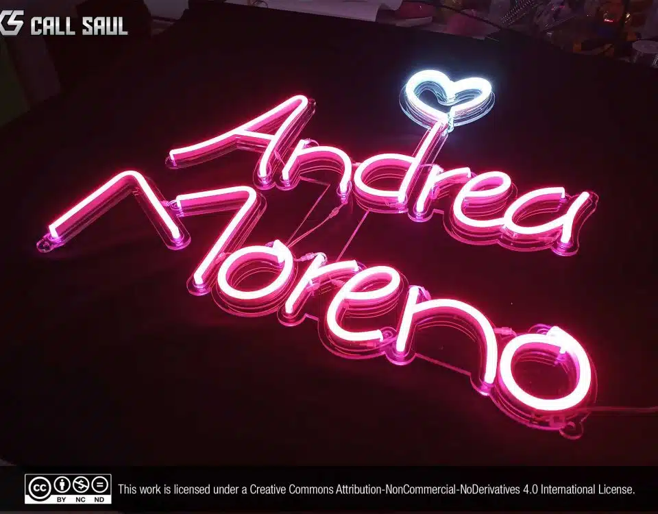 Andrea & Moreno Cool White and Pink Color LED Neon Sign