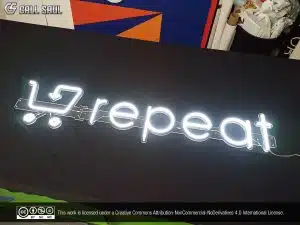 Repeat White Color LED Neon Sign