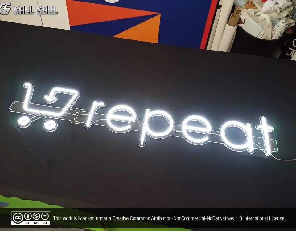 Repeat White Color LED Neon Sign