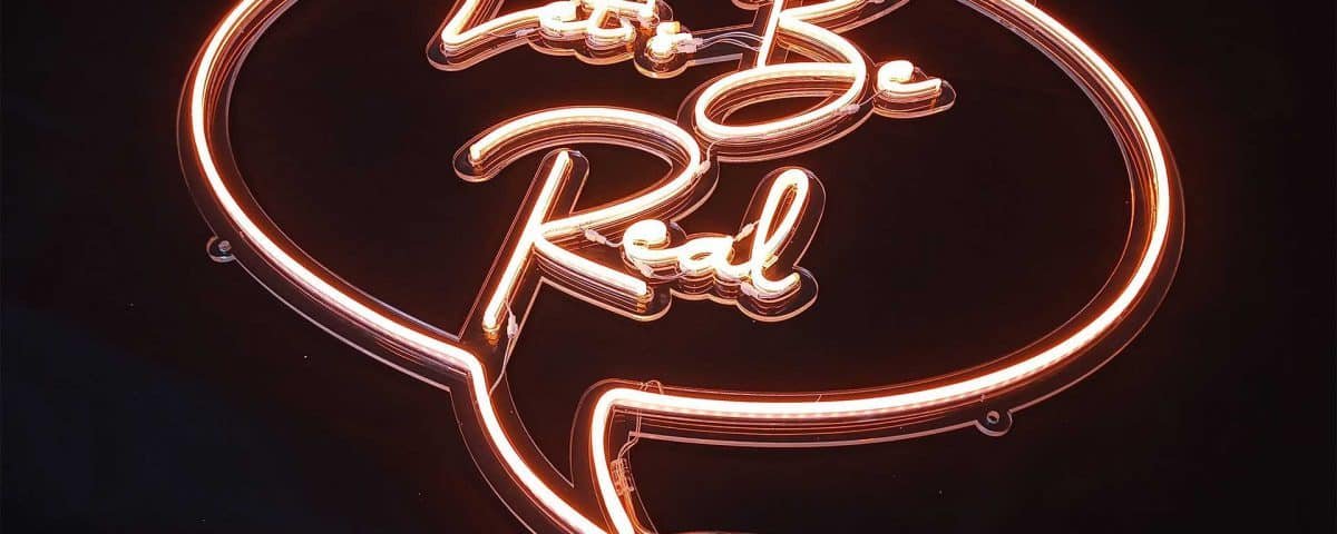 Let's Be Real Golden Yellow Color LED Neon Sign