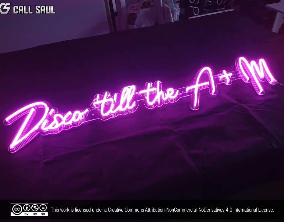 Disco 'till the A+M Purple Color LED Neon Sign