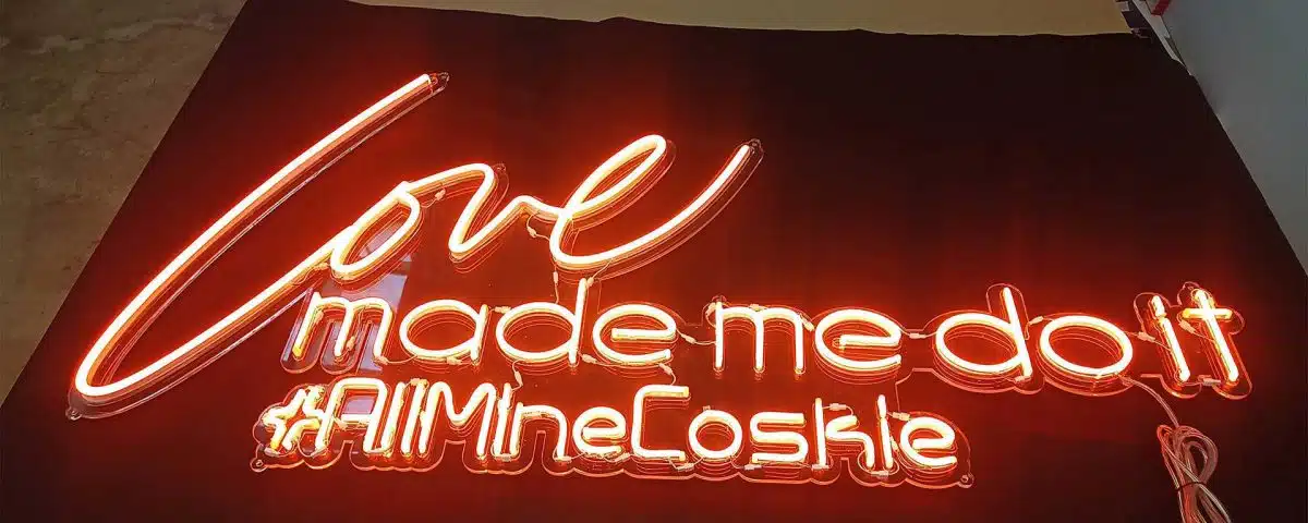 Love Made Me Do It, All Mine Coskie Orange Color LED Neon Sign
