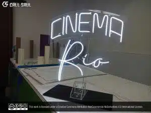 Cinema Rio White Color LED Neon Sign