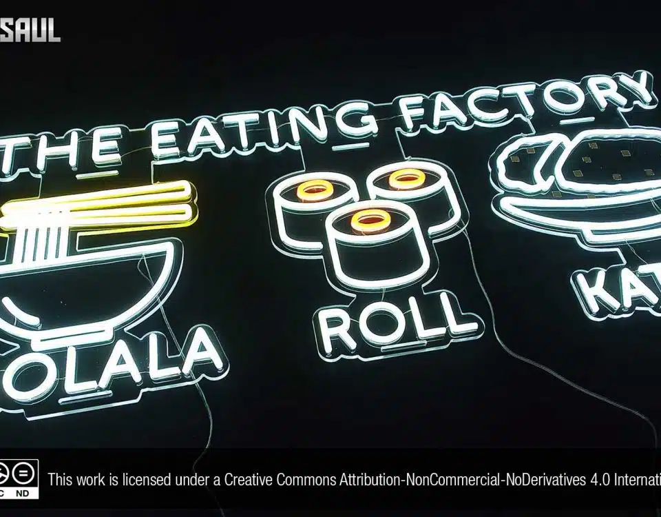 The Eating Factory Cool White and Golden Yellow Color LED Neon Sign