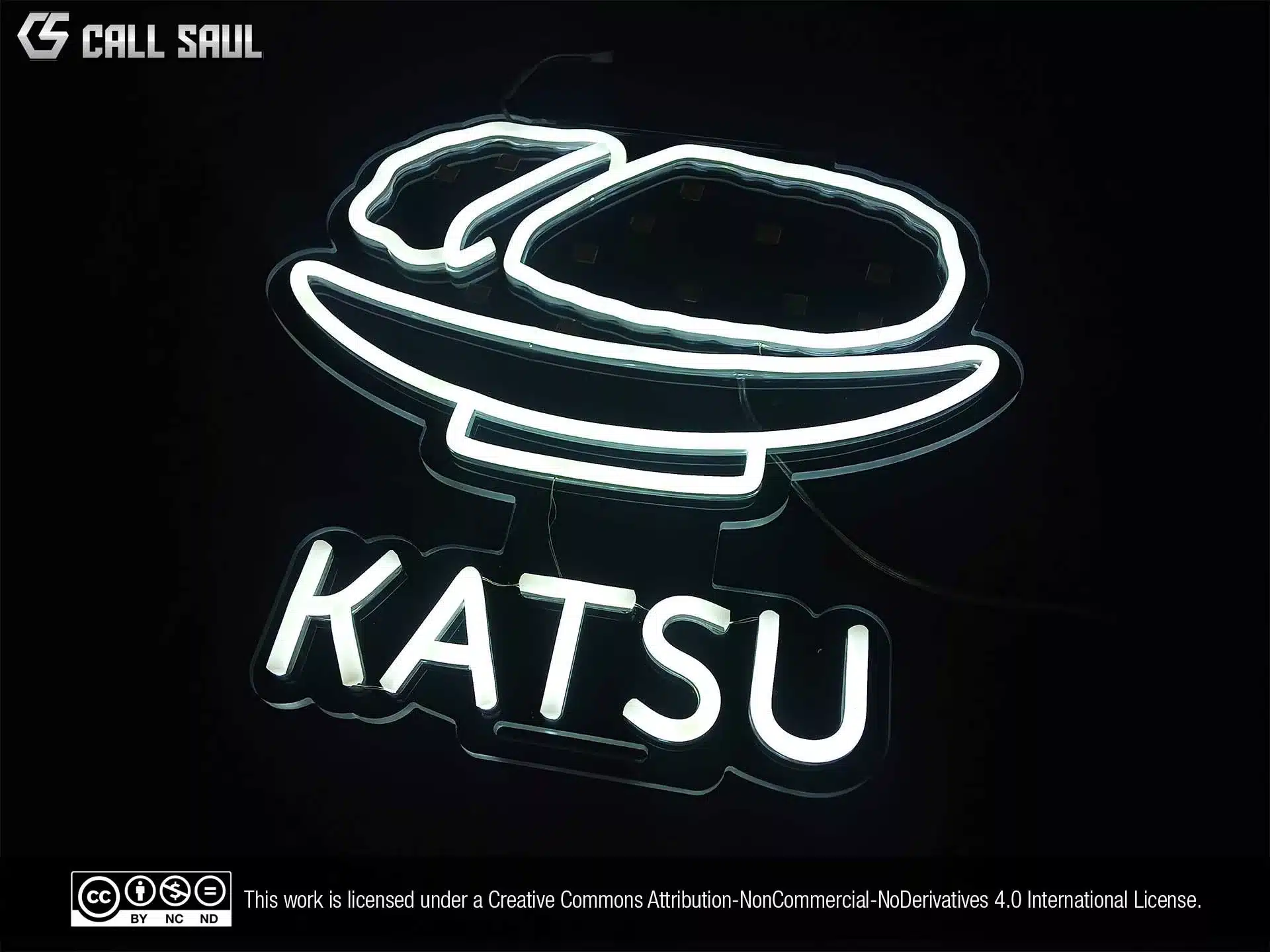 The Eating Factory Katsu Cool White LED Neon Sign