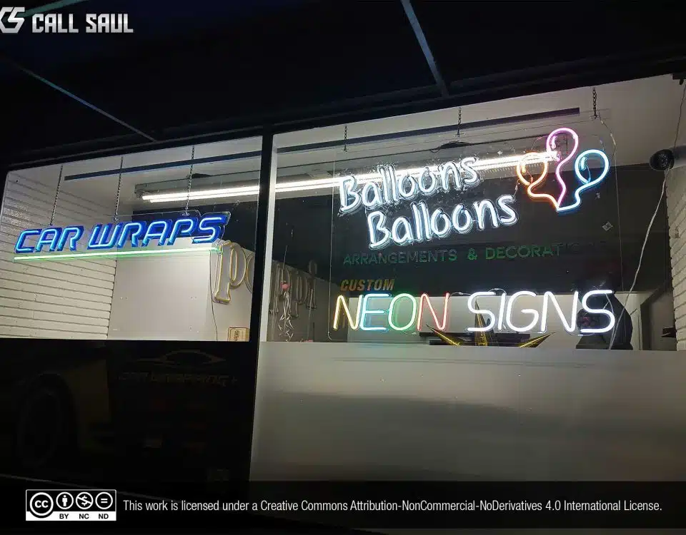 Car Wraps, Balloons Balloons, and Neon Signs Blue, Green, White, Yellow and Pink Color LED Neon Sign