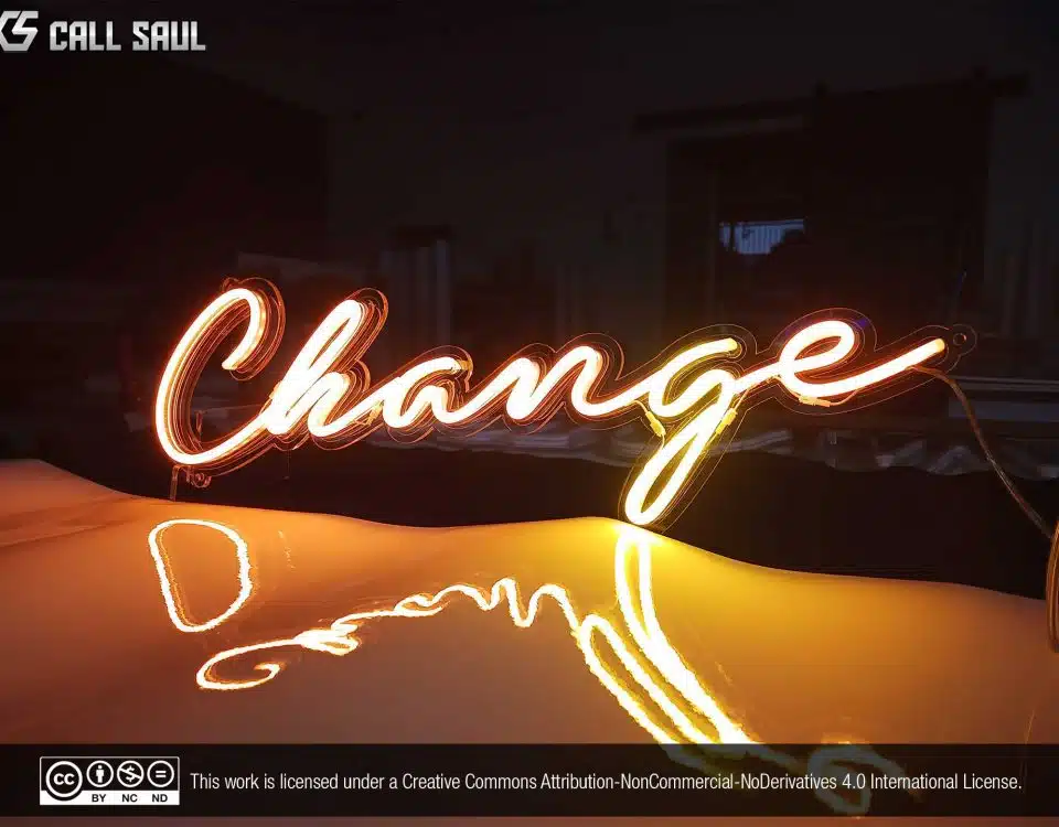 Change Orange and Golden Yellow Color LED Neon Sign