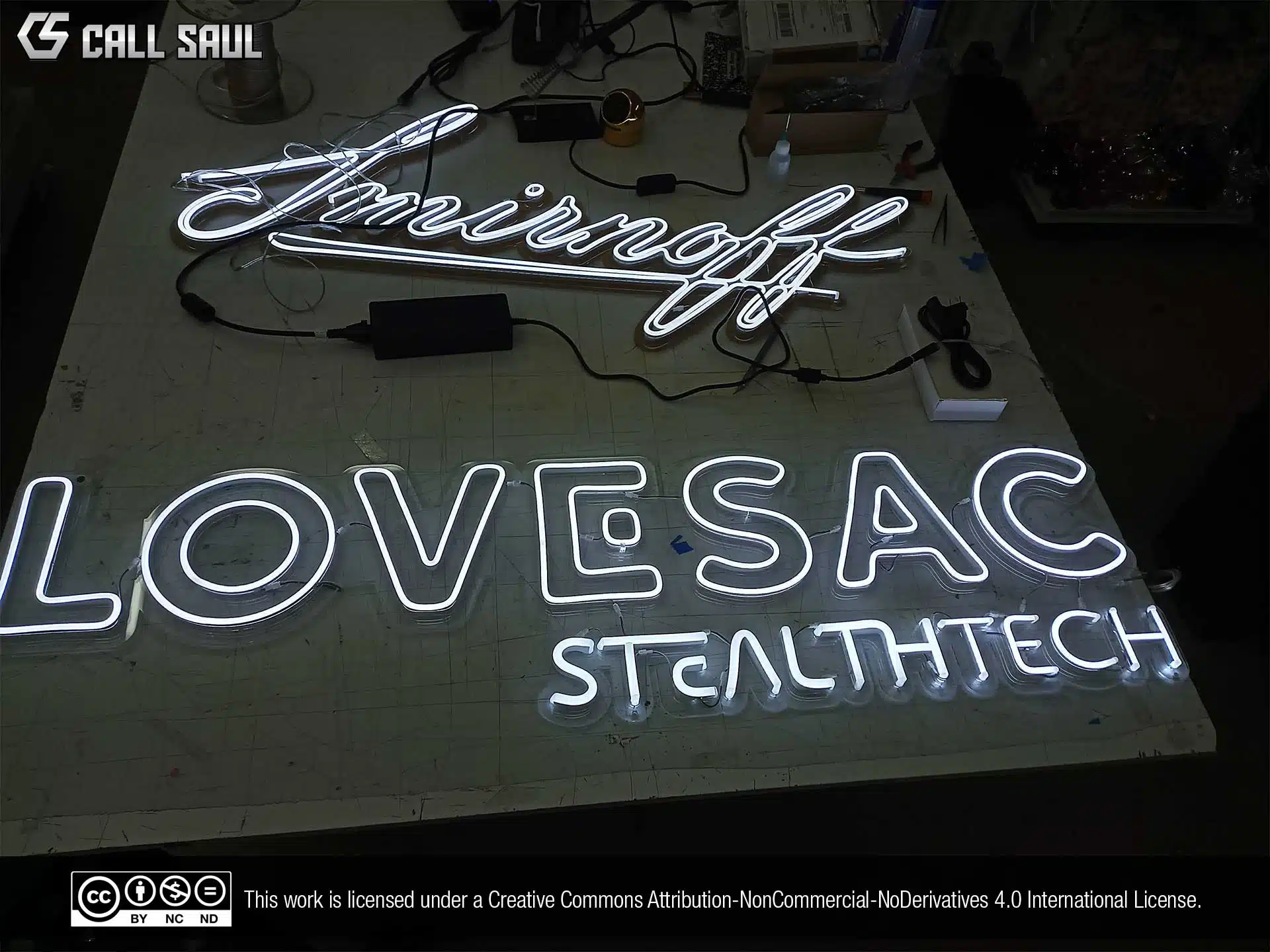 Love Sac, Stealth Tech White Color LED Neon Sign