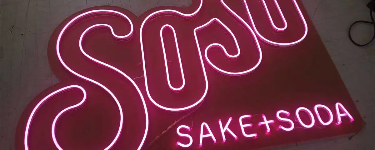 SoSo Sake+Soda Pink Color LED Neon Sign