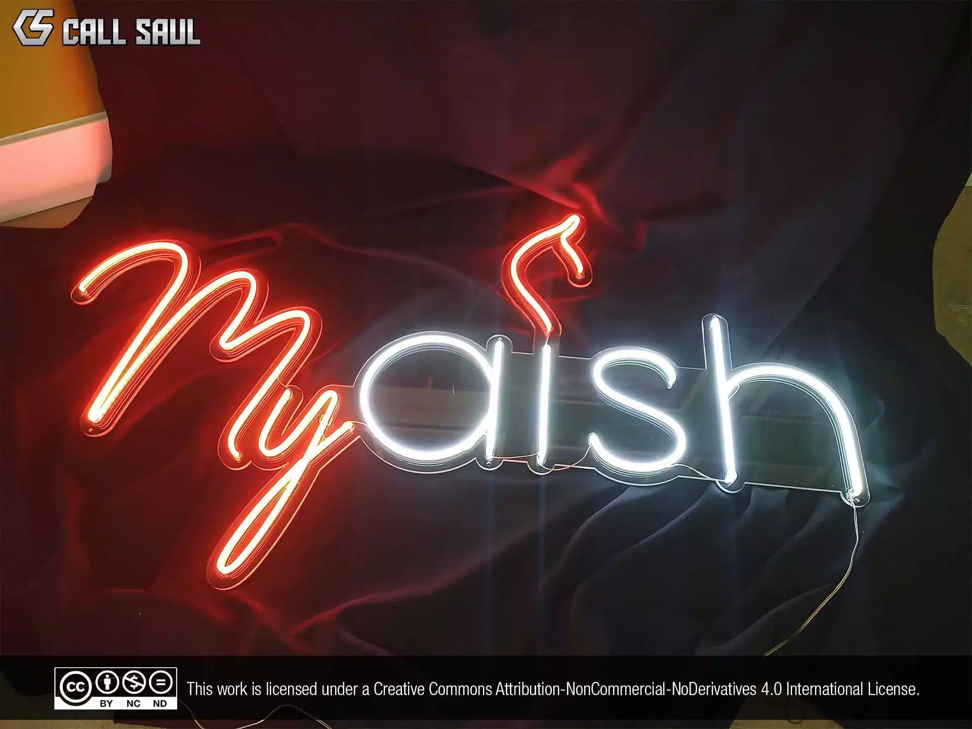 My Aish White and Red Color LED Neon Sign
