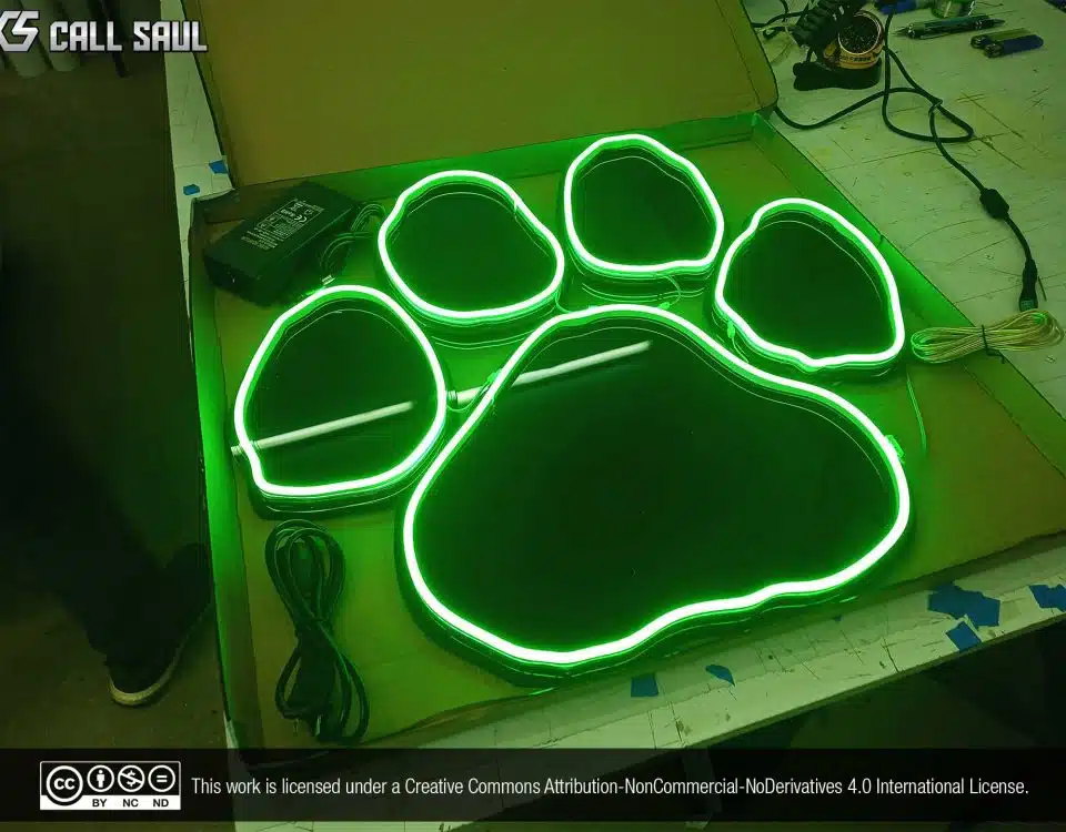 Dog Pawpad Green Color LED Neon Sign