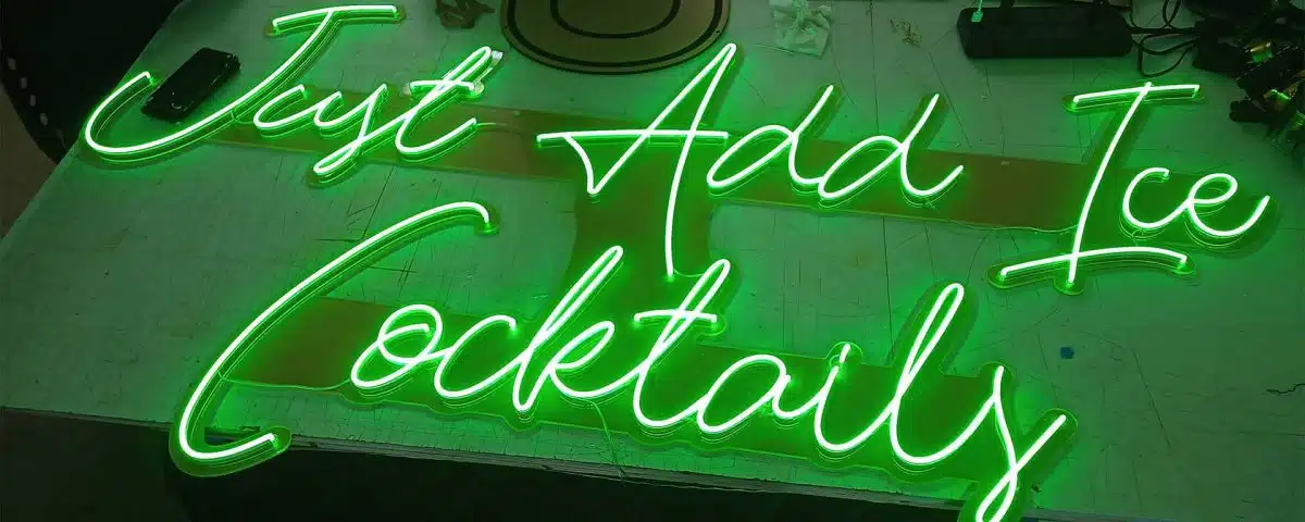 Just Add Ice Cocktails Green Color LED Neon Sign