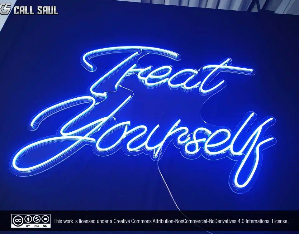 Treat Yourself Blue Color LED Neon Sign