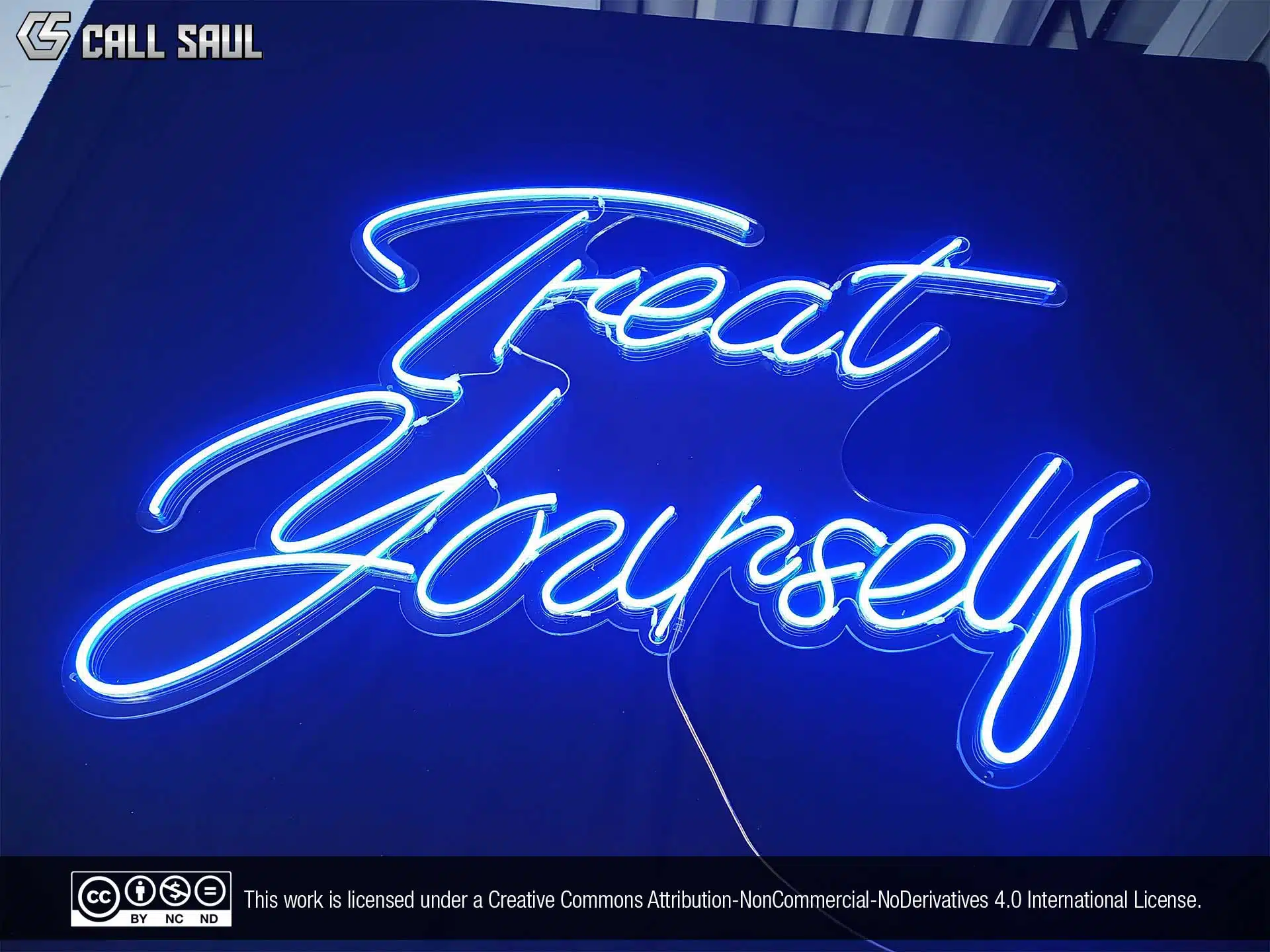 Treat Yourself Blue Color LED Neon Sign