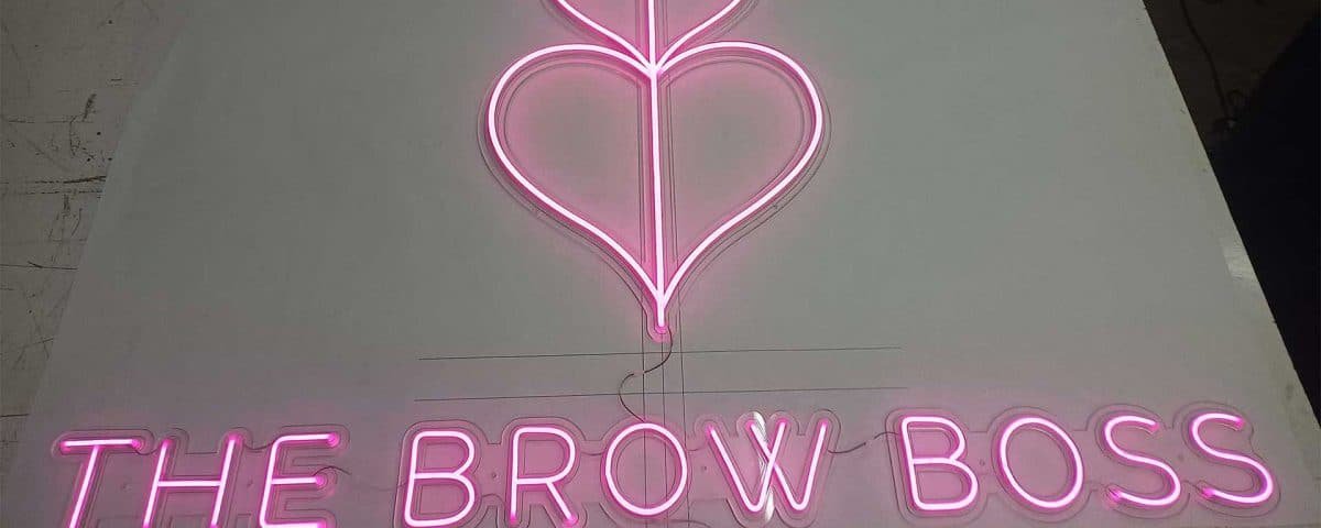 The Brow Boss Pink Color LED Neon Sign