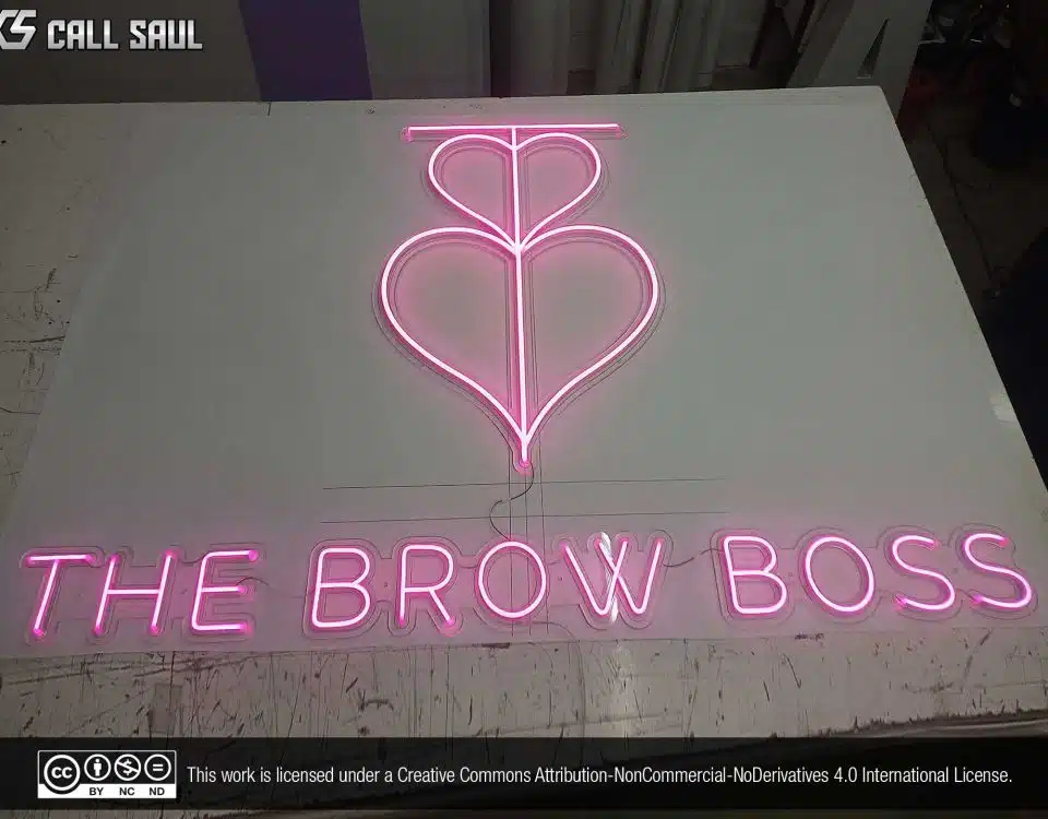 The Brow Boss Pink Color LED Neon Sign